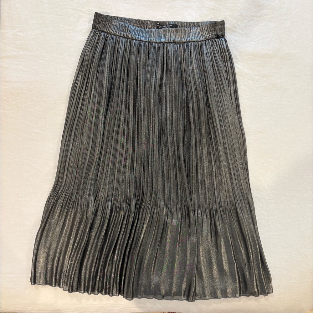 Scotch & Soda Metallic Silver Gray Midi Skirt for Holidays
